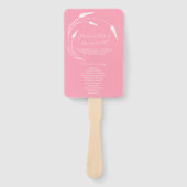 結婚式 プログラムファンピンクラインアート ハンドファン (正面)