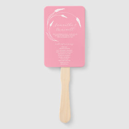 結婚式 プログラムファンピンクラインアート ハンドファン