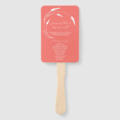 結婚式 プログラムファンピーチラインアート ハンドファン (正面)