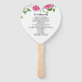 結婚式 プログラムファンフローラピンクローズ ハンドファン (裏面)