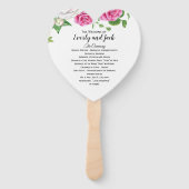 結婚式 プログラムファンフローラピンクローズ ハンドファン (正面)