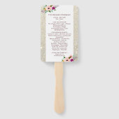 結婚式 プログラムファンホワイト金ゴールドフローラグリッターFab ハンドファン (裏面)