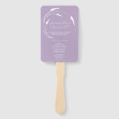 結婚式 プログラムファンラベンダーラインアート ハンドファン (正面)