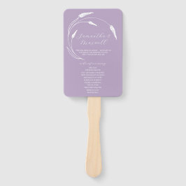 結婚式 プログラムファンラベンダーラインアート ハンドファン