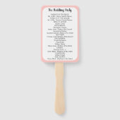 結婚式 プログラムファン任意のカスタムカラー表示ピンク ハンドファン (裏面)