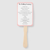 結婚式 プログラムファン任意のカスタムカラー表示ピンク ハンドファン (正面)