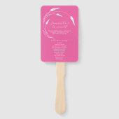 結婚式 プログラムファン明るい赤紫色ラインアート ハンドファン (正面)