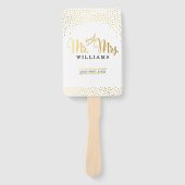 結婚式 プログラムファン氏とミセスシック金ゴールド紙吹雪 ハンドファン (正面)