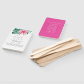 結婚式 プログラムファン水彩ピンクの花 ハンドファン (組立なし)