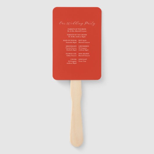 結婚式 プログラムファン水彩赤トンボ ハンドファン (裏面)