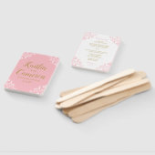 結婚式 プログラムファン |ナディーン(ピンクと金ゴールド) 4x6 ハンドファン (組立なし)