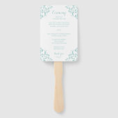 結婚式 プログラムファン |ナディーン(ライトターコイズ) 4x6 ハンドファン (裏面)