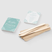 結婚式 プログラムファン |ナディーン(ライトターコイズ) 4x6 ハンドファン (組立なし)