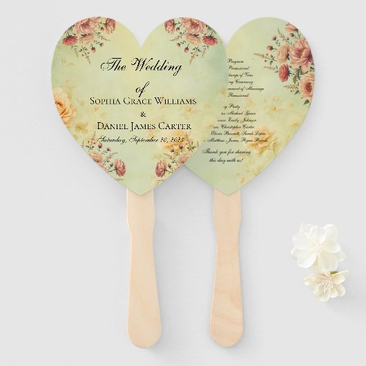 結婚式 プログラムファン ハンドファン (正面&裏面)