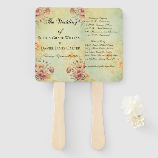 結婚式 プログラムファン ハンドファン (正面&裏面)