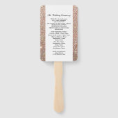 結婚式 プログラムファン – バラ金ゴールドグリッターFab ハンドファン (裏面)