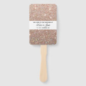 結婚式 プログラムファン – バラ金ゴールドグリッターFab ハンドファン (正面)