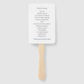 結婚式 プログラムファン |ブラシスクリプト(ほこりっぽい青) ハンドファン (裏面)