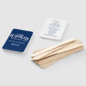 結婚式 プログラムファン |ブラシスクリプト（ネイビーブルー） ハンドファン (組立なし)