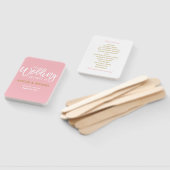 結婚式 プログラムファン |ブラシスクリプト(ピンクと金ゴールド) ハンドファン (組立なし)