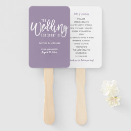 結婚式 プログラムファン |ブラシスクリプト(ラベンダー) ハンドファン