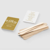 結婚式 プログラムファン |ブラシスクリプト(金ゴールド) ハンドファン (組立なし)