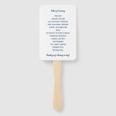 結婚式 プログラムファン |ブラシスクリプト – Navy Blue ハンドファン (裏面)