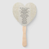 結婚式 プログラムファン – ホワイト金ゴールドグリッターFab ハンドファン (裏面)