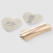 結婚式 プログラムファン – ホワイト金ゴールドグリッターFab ハンドファン (組立なし)