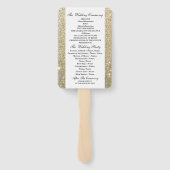 結婚式 プログラムファン – 金ゴールドグリッターエレガンス ハンドファン (裏面)