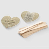 結婚式 プログラムファン – 金ゴールドグリッターFab ハンドファン (組立なし)