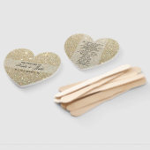 結婚式 プログラムファン – 金ゴールドグリッターFab ハンドファン (組立なし)