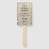 結婚式 プログラムファン – 金ゴールドグリッターFab ハンドファン (裏面)