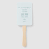 結婚式 プログラムファ淡い色のンブルークラシックモノグラム ハンドファン (裏面)