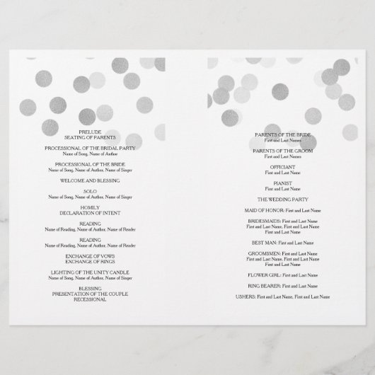 結婚式 プログラムフェイク銀箔グリッター灯 (裏面)