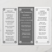 結婚式 プログラムフォルダーの灰色の濃淡 (裏面)