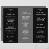 結婚式 プログラムフォルダークラシックダークグレー (正面/裏面)