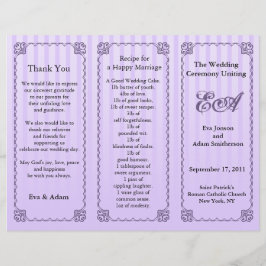 結婚式 プログラムフォルダークラシックパープルストライプ