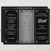 結婚式 プログラムフォルダークラシックブラック (正面/裏面)