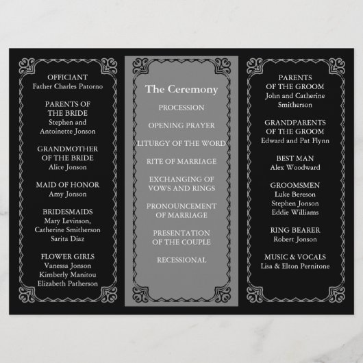 結婚式 プログラムフォルダークラシックブラック (裏面)