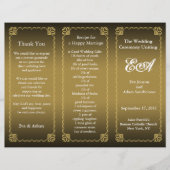 結婚式 プログラムフォルダークラシック金ゴールド (正面)