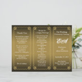 結婚式 プログラムフォルダークラシック金ゴールド (スタンド正面)