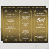 結婚式 プログラムフォルダークラシック金ゴールド (正面/裏面)