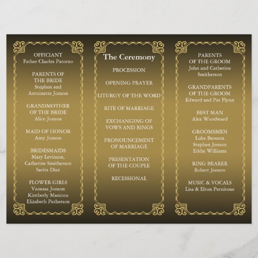 結婚式 プログラムフォルダークラシック金ゴールド (裏面)