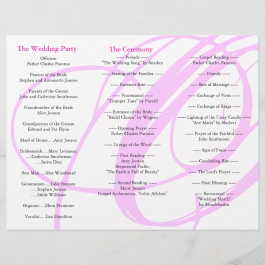 結婚式 プログラムフォルダートゥイルピンクブラック (裏面)