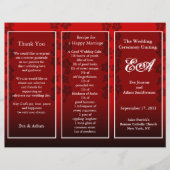 結婚式 プログラムフォルダーフローラ赤 (正面)