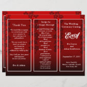 結婚式 プログラムフォルダーフローラ赤 (正面/裏面)