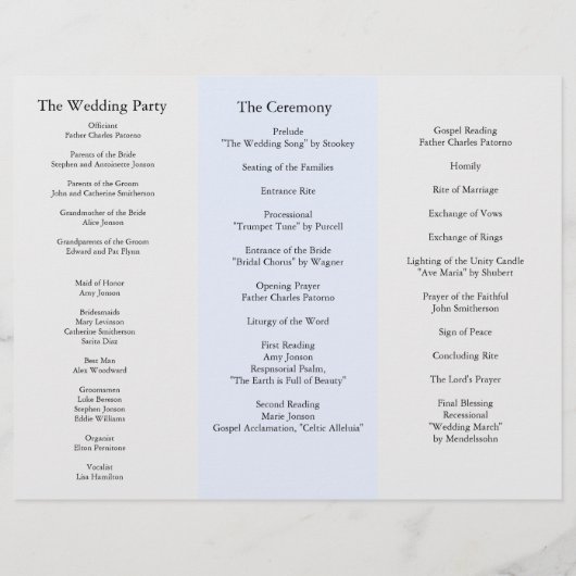 結婚式 プログラムフォルダーブルーグレー (裏面)