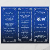 結婚式 プログラムフォルダー王室のブルー (正面)