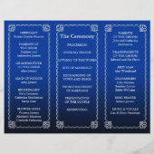 結婚式 プログラムフォルダー王室のブルー (裏面)